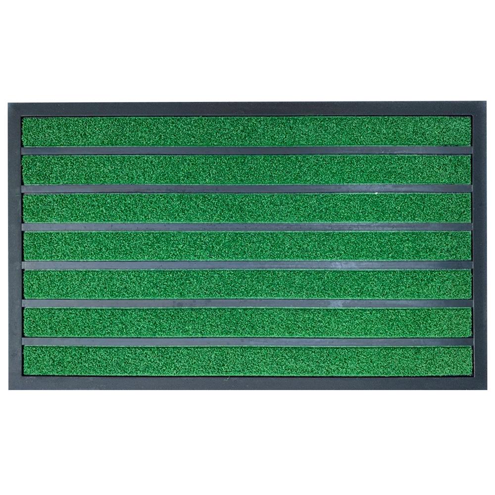 스마토 현관 입구 바닥 줄무늬 발매트 녹색 DMSG-750